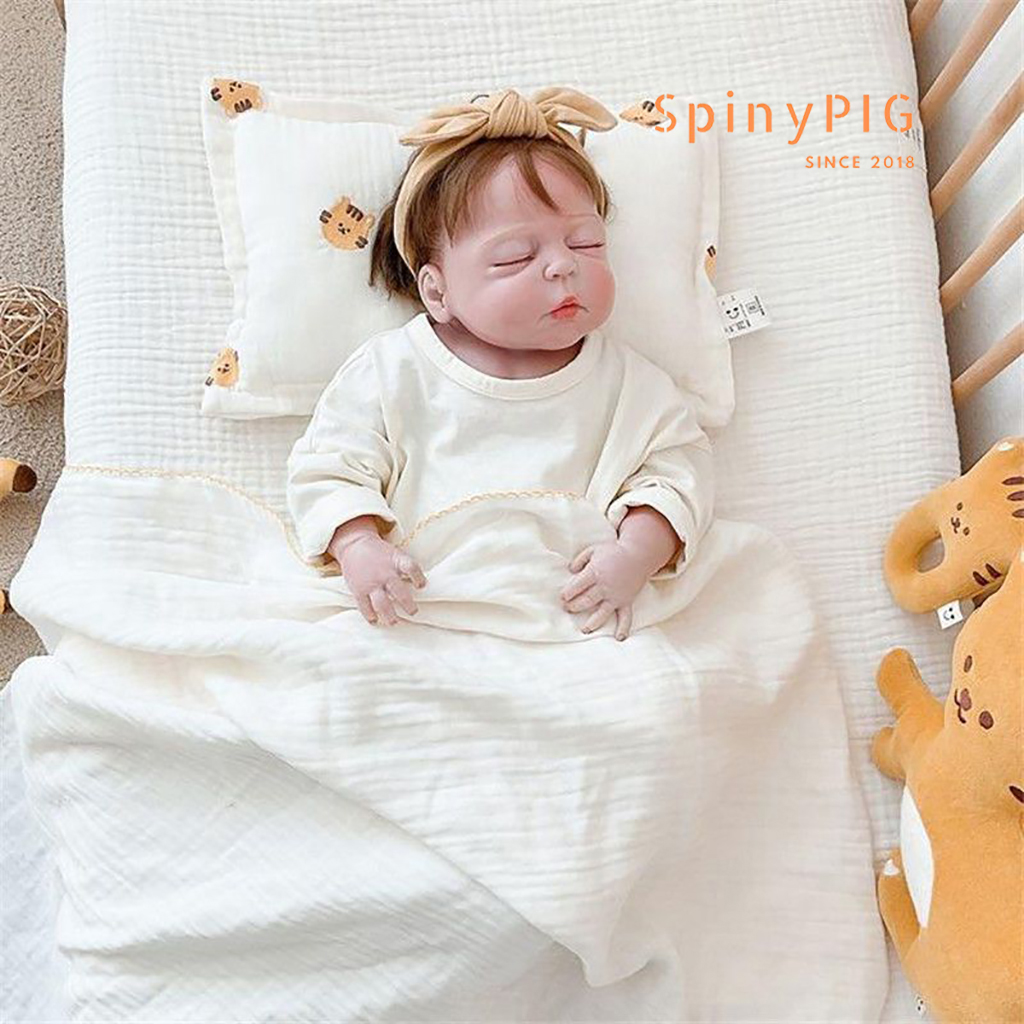 Gối cho bé sơ sinh 0-2 tuổi định hình đầu vải cotton xô cao cấp style Hàn Quốc cực mềm và thoáng khí