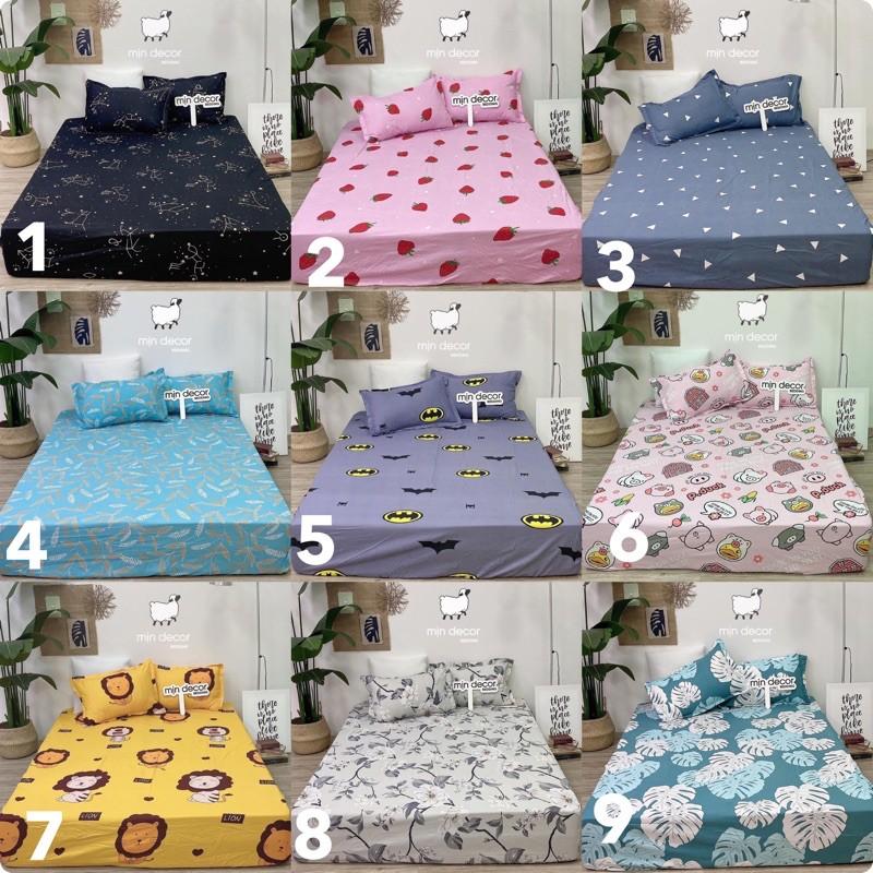 Bộ ga kèm đôi vỏ gối poly cotton siêu ngộ nghĩnh m6 hoặc m8 (được chọn mẫu)