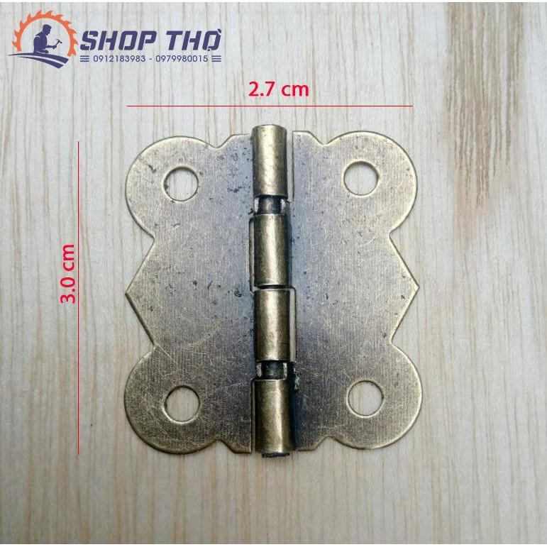 Bản lề giả cổ D018 cỡ 3cm màu đồng độ mở 180