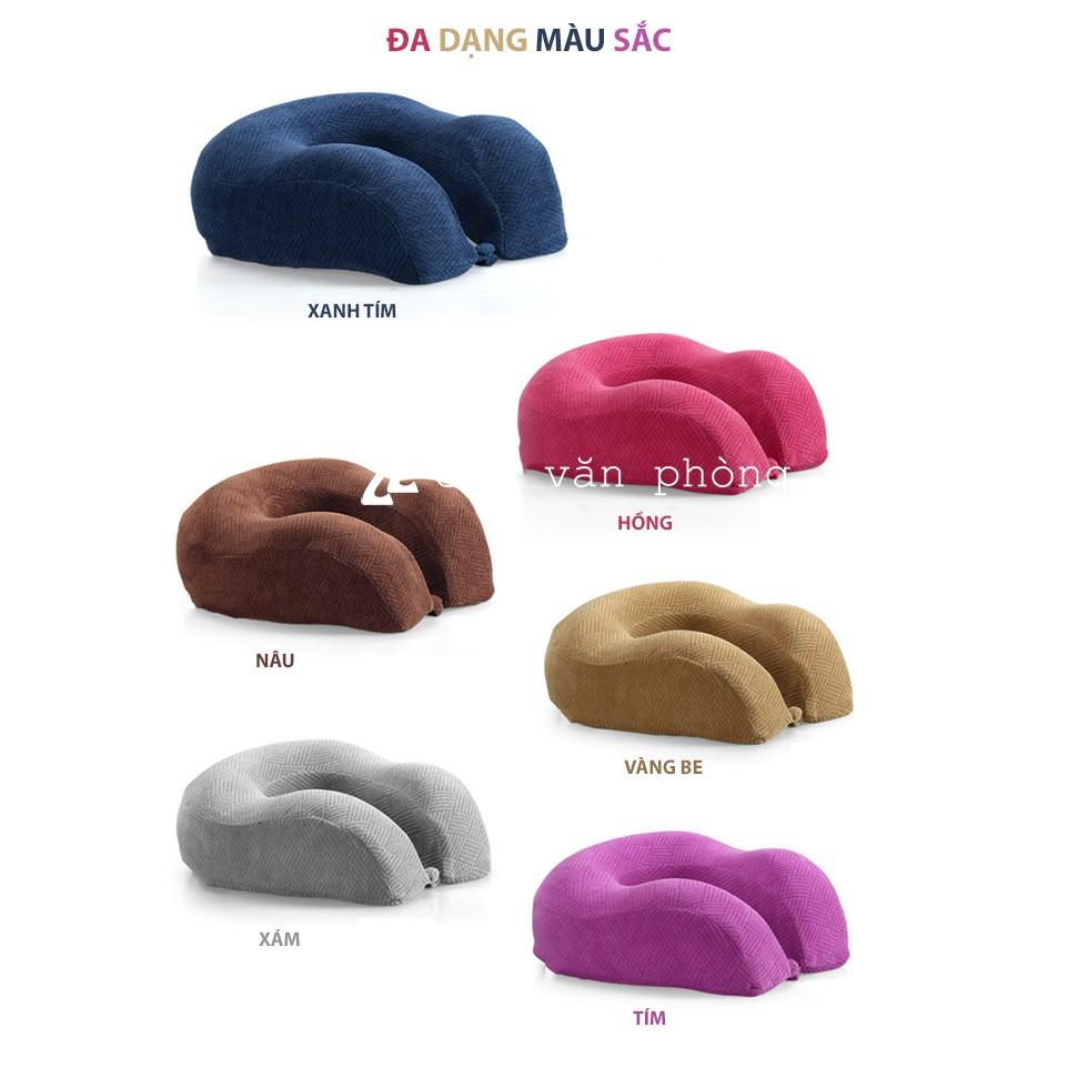 Gối Chữ U Ô Tô, Máy Bay Cao Su Non Cỡ Lớn Có Khuy Cài Nâng Đỡ Toàn Diện ZURI PILLOW - GLC01 (VỎ NHUNG)