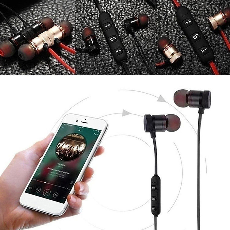 Tai Nghe Nhét Tai Thể Thao Không Dây Kết Nối Bluetooth Có Hỗ Trợ Đàm Thoại Dung Lượng Pin 80mAh Nghe Nhạc Lên Tới 4 Tiếng Kèm Củ Sạc