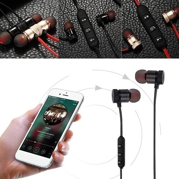 Tai Nghe Nhét Tai Thể Thao Không Dây Kết Nối Bluetooth Có Hỗ Trợ Đàm Thoại Dung Lượng Pin 80mAh Nghe Nhạc Tới 4 Tiếng - Hàng Chính Hãng