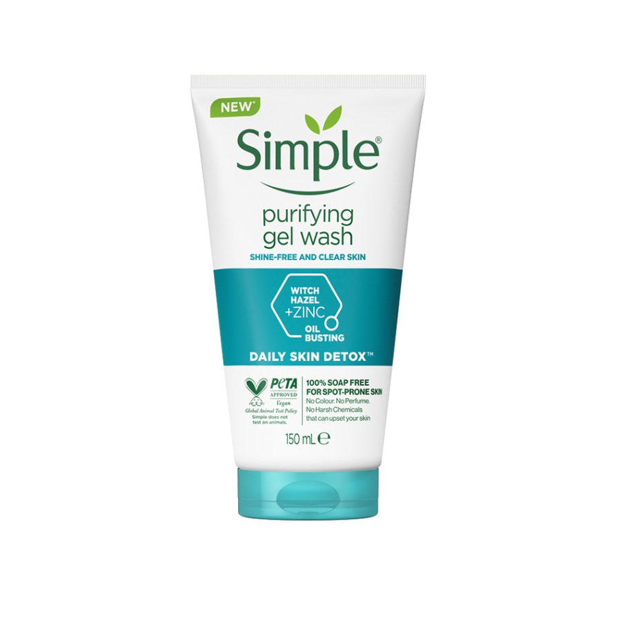 Sữa rửa mặt Simple giúp kiềm dầu và ngừa mụn hiệu quả - cho da mụn nhạy cảm 150ml
