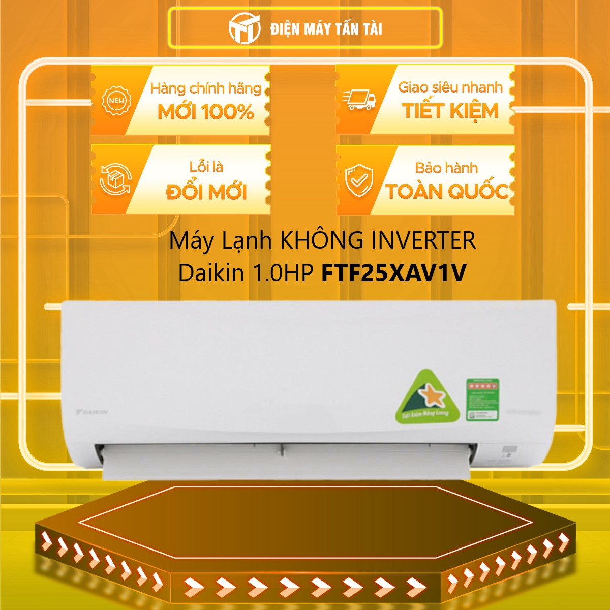 [Miễn phí công lắp] Model mới 2023 - Máy Lạnh Daikin FTF25XAV1V 1HP (9000 BTU) - Bền bỉ - Luồng gió dễ chịu - HÀNG CHÍNH HÃNG