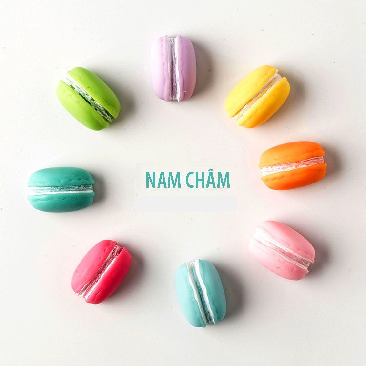 Combo 6 Nam châm hít tủ lạnh hình Bánh Macaron mô hình (Màu ngẫu nhiên)