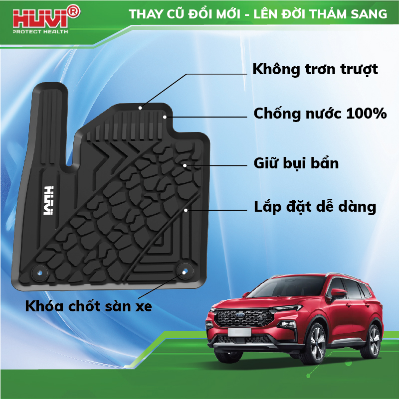 Thảm lót sàn ô tô Ford Territory 2023 nhựa TPE thân thiện môi trường