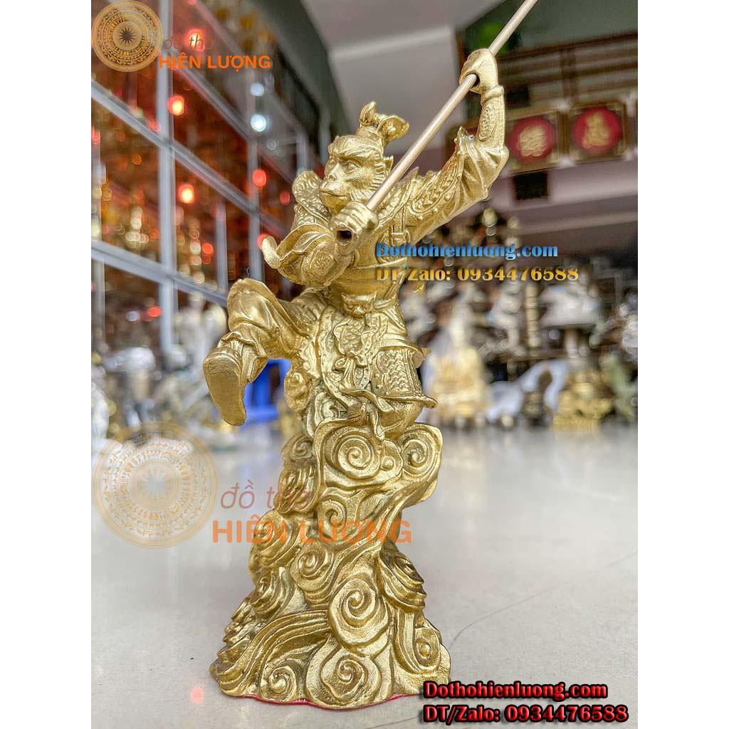 Tượng Tôn Ngộ Không - Tề Thiên Đại Thánh Cầm Gậy Như Ý Bằng Đồng Thau Cao 18cm