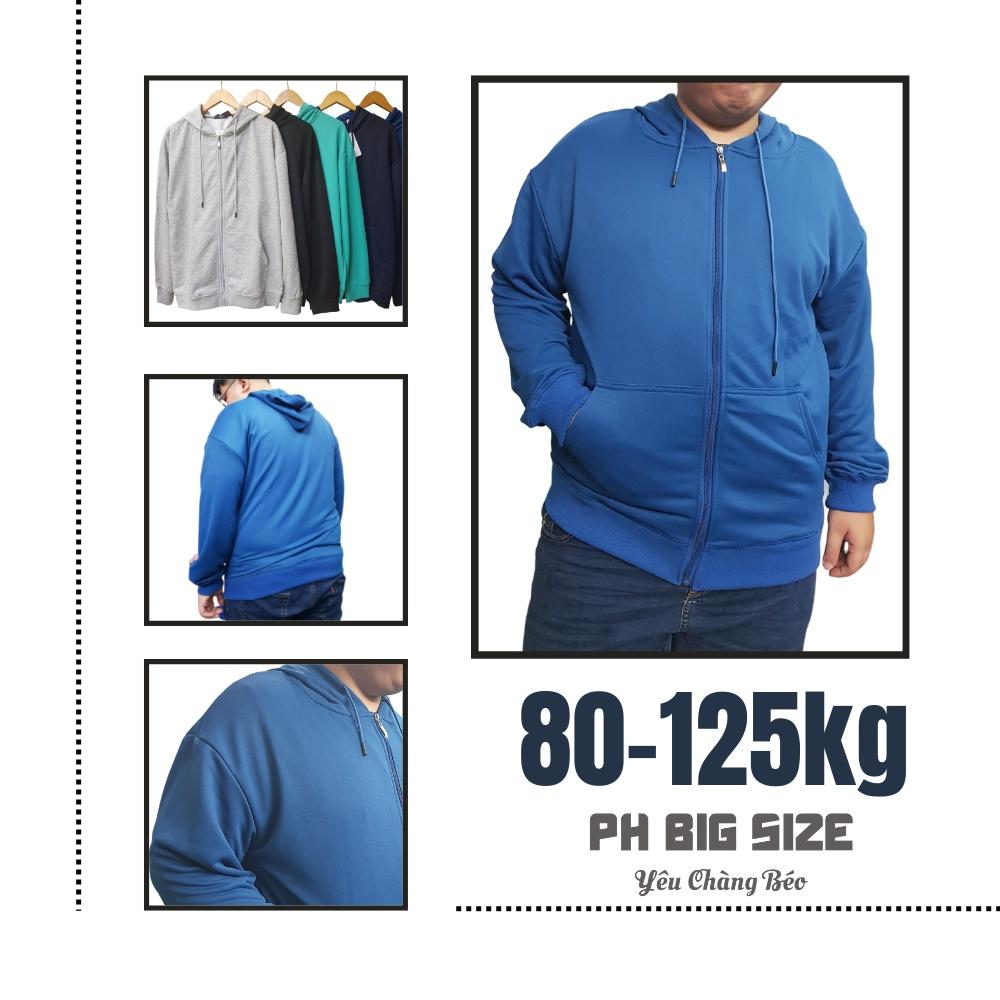 Áo khoác Bigsize 80kg - 125kg | Áo khoác hoodie ngoại cỡ | A197