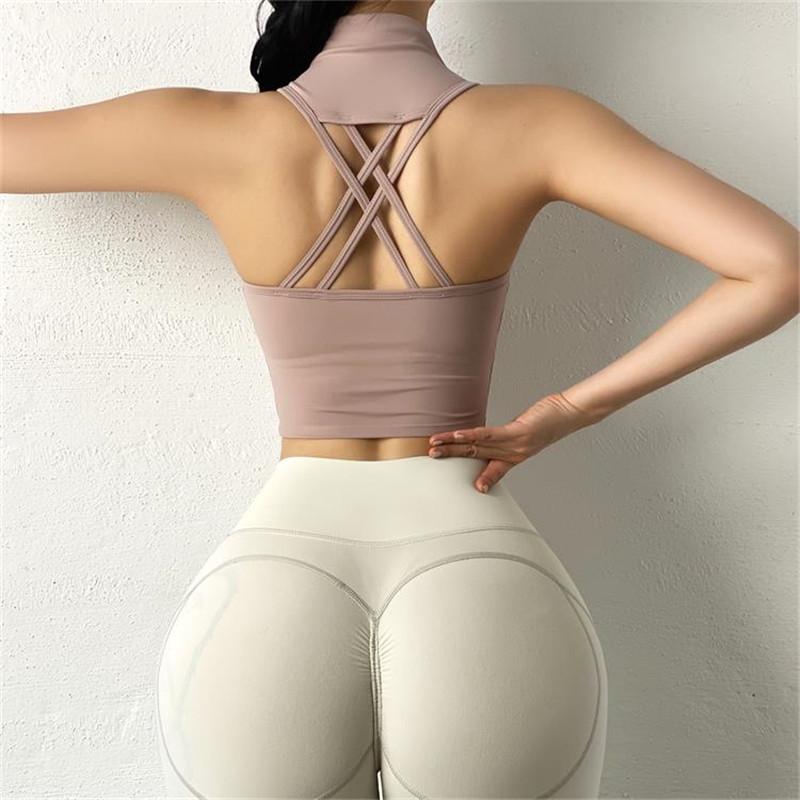 Sexy Áo Băng Áo Ngực Thể Thao Lưng Rỗng Nữ Thể Ngực Chống Sốc Chạy Áo Ngực Yoga Tank Top Với Ngực miếng Lót
