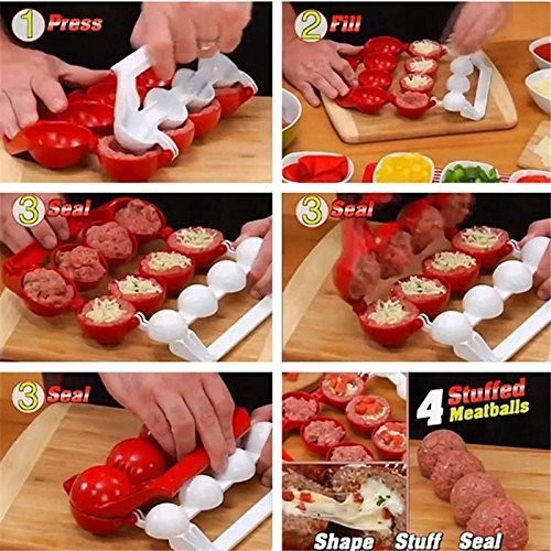 Bộ 4 dụng cụ làm thịt viên stuffed ball maker, một lần 4 viên siêu nhanh, siêu dễ, dễ dàng vệ sinh, tiện dụng mọi lúc mọi nơi