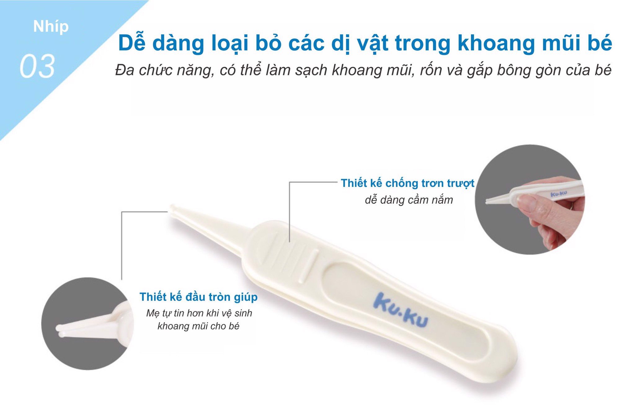 Hộp dụng cụ cắt móng tay, ráy tai cho bé 5 món kuku ku3037