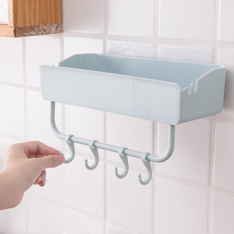 GIÁ TREO ĐỒ TIỆN NGHI CHO KHÔNG GIAN BẾP, KỆ ĐỰNG GIA VỊ BẰNG NHỰA KHÔNG CẦN ĐÓNG ĐINH