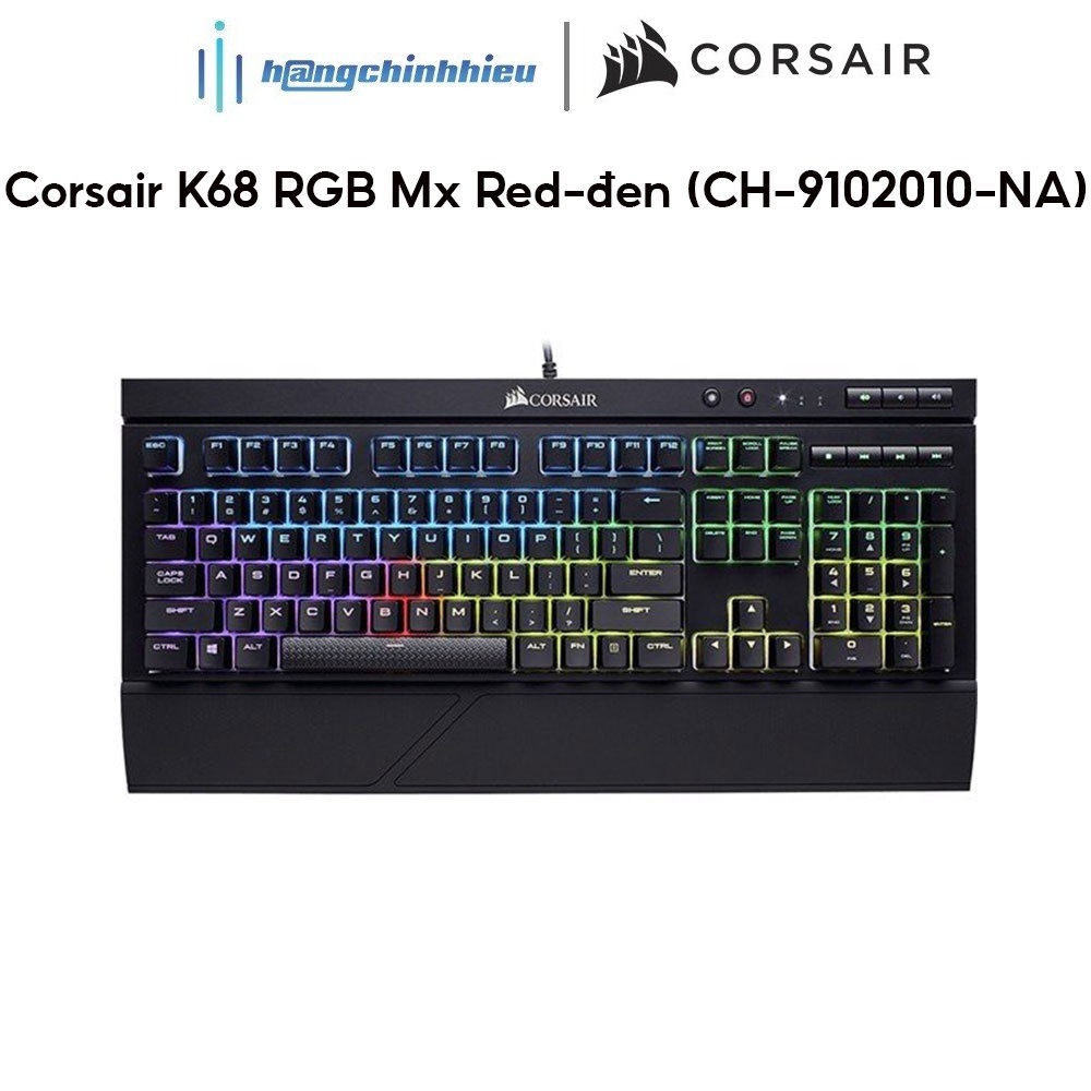 Bàn phím Corsair K68 RGB Mx Red-đen CH-9102010-NA Hàng chính hãng