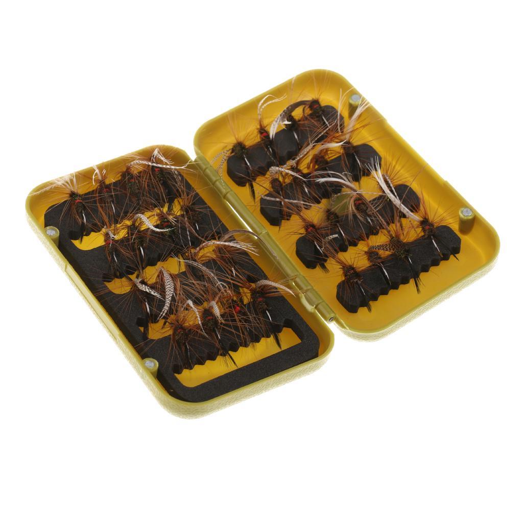 32Pcs Fly Fishing Flies Kit Bass Salmon Trout Flies Lures Assortment Fly Box