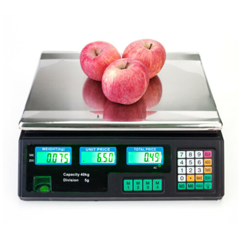 Cân thực phẩm, hoa quả màn hình led để bàn chính xác, an toàn, dễ sử dụng cao cấp ACS-208 (Tải trọng 40kg nhỏ gọn, tiện ích)- (Tặng đèn pin bóp tay mini-giao ngẫu nhiên)
