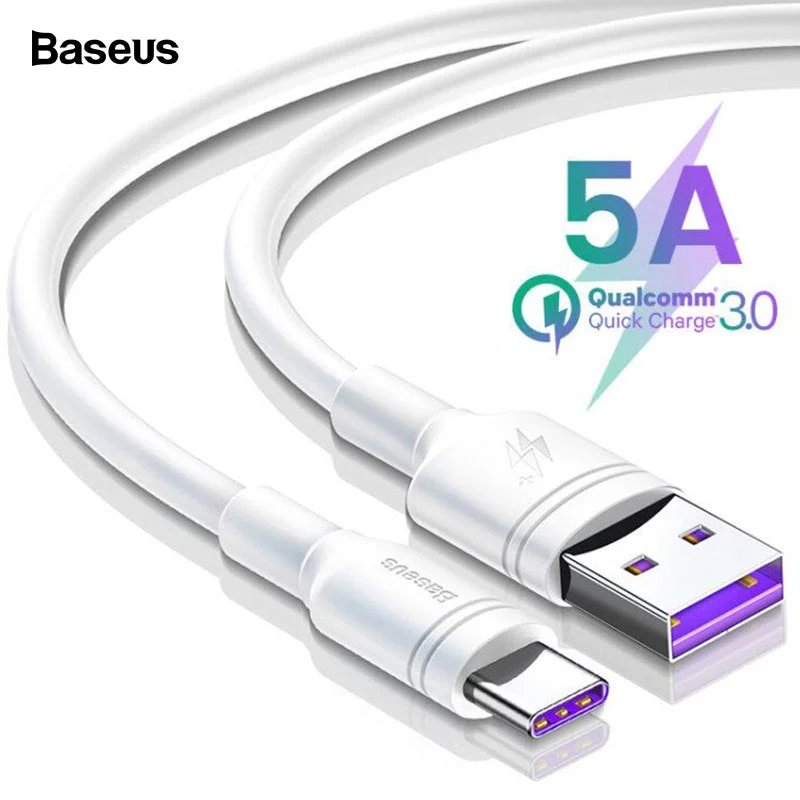 Cáp sạc nhanh Baseus Double Ring Type C Dành Cho Thiết Bị Android, Quick Charge 3.0-Hàng Chính Hãng