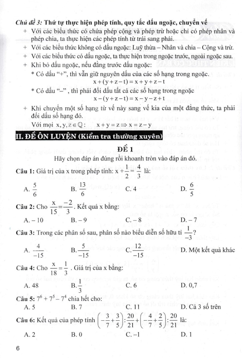 BỘ ĐỀ KIỂM TRA TOÁN 7