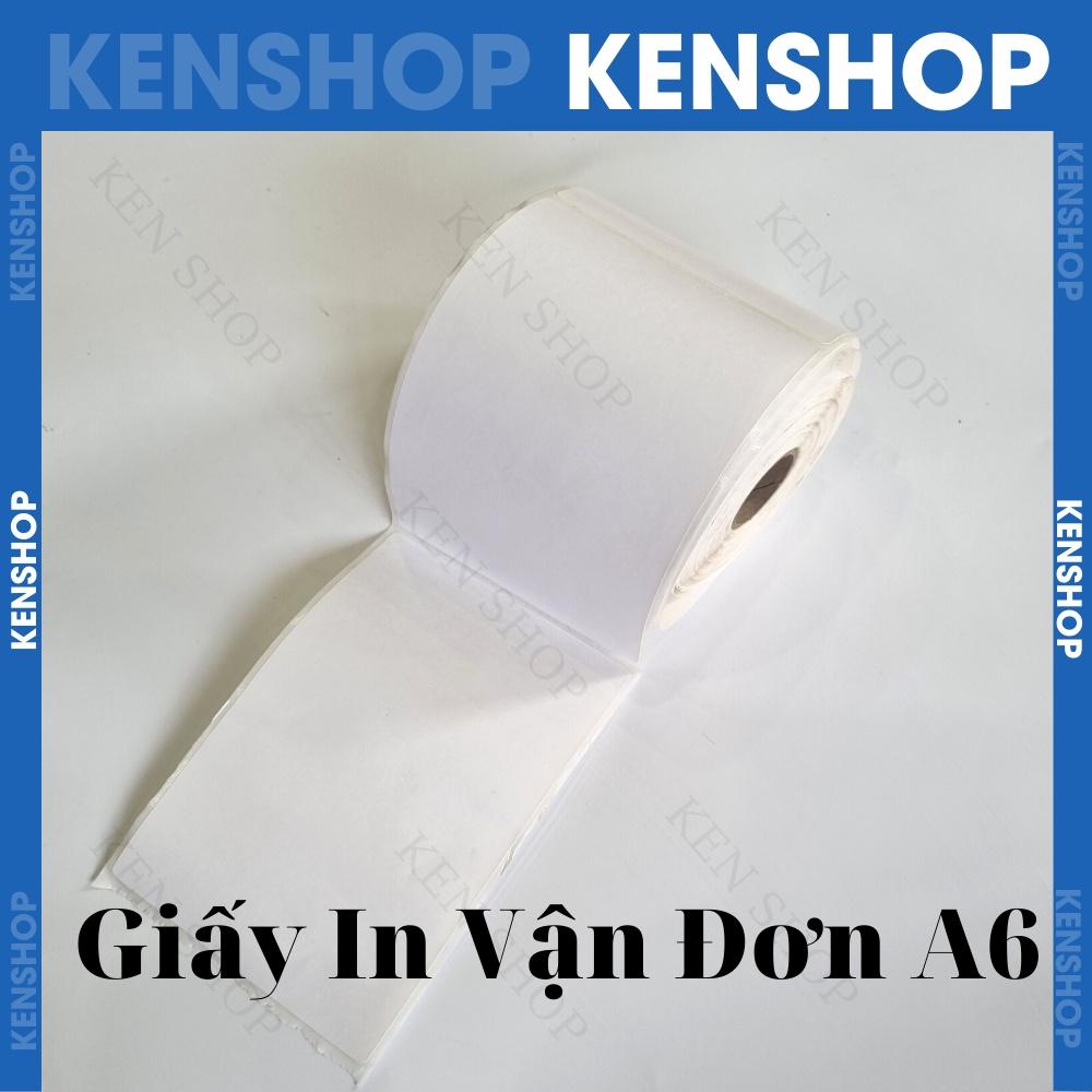 Giấy In Nhiệt 100x150, Giấy In Vận Đơn Khổ A6 Cuộn 50 mét ,Tem Sẵn Lớp Keo cho In Đơn Shopee, TMĐT và Vận Chuyển