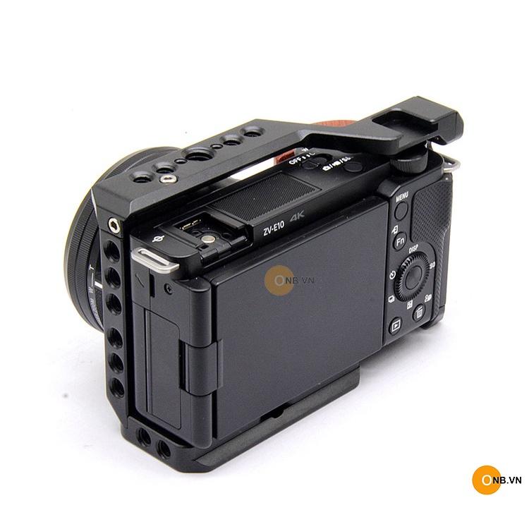 Cage For Sony ZV-E10 Khung kèm báng gỗ mẫu mới 2022 dành cho Sony