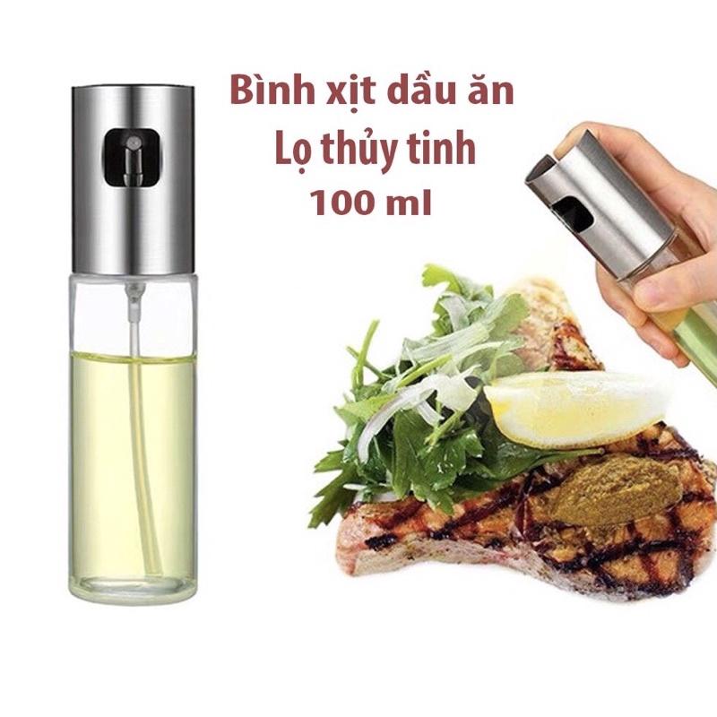 Bình xịt dầu ăn, phun xương cao cấp nắp inox thân thuỷ tinh