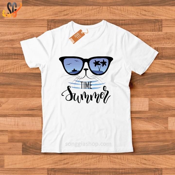 Áo Thun Hình Mèo - Thun Cotton - Đủ size Nam Nữ SGS111