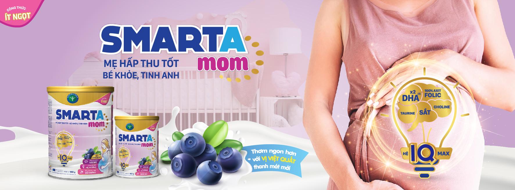 Sữa bột Nutricare Smarta Mom vị việt quất - công thức ít ngọt (900g)