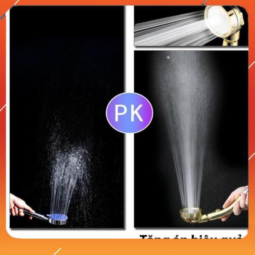 ️ Vòi Sen Tăng áp Có Nút Khóa Nước 3 chế độ Phun, Xoay 360 độ Hàng Xịn - Vàng Gold 206783