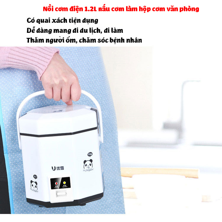 (Kèm Bộ Thìa Đũa)Nồi cơm điện mini 1.2L UXUE B12 nấu cơm hâm nóng nấu cháo hầm xương