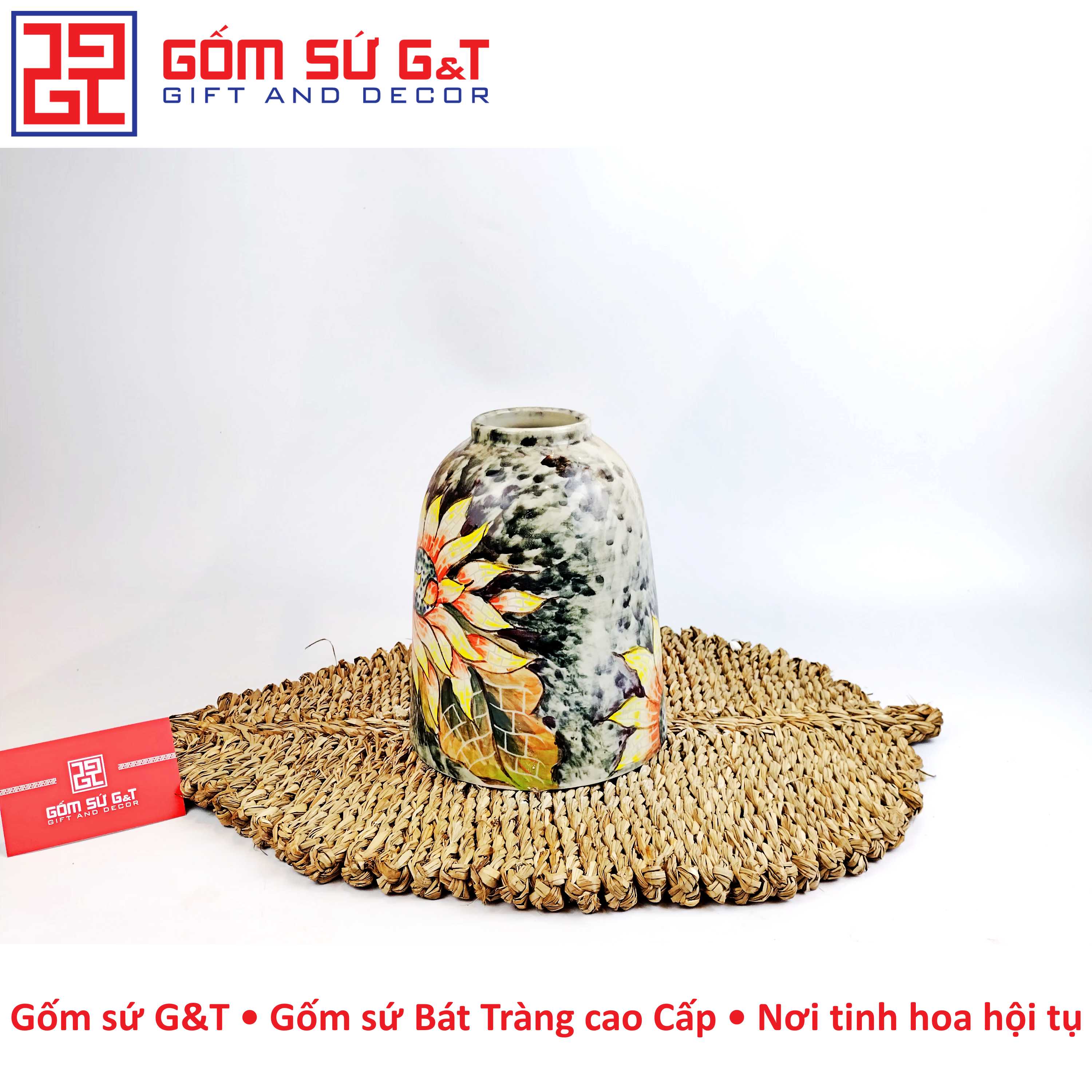 Lọ hoa chuông hoa hướng dương Gốm Sứ G&T