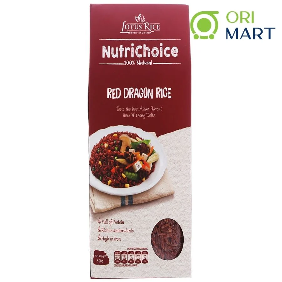 Gạo Lứt Huyết Rồng Hữu Cơ NutriChoice Gói 500G Thơm Ngon Bổ Dưỡng ORIMART