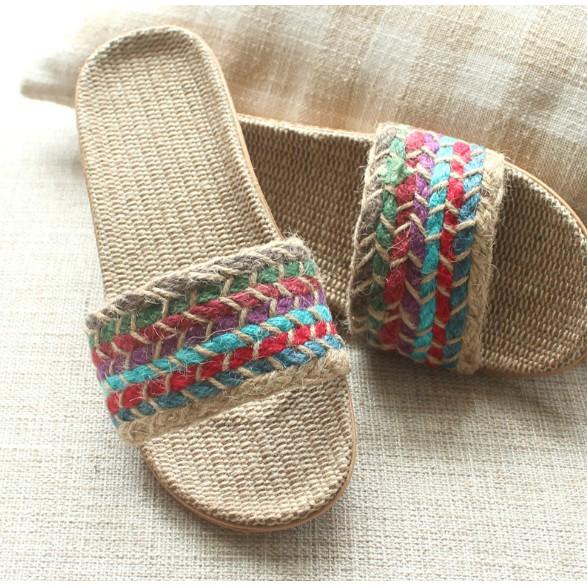 Dép Cói Bảy Màu Quai Ngang Mẫu 1