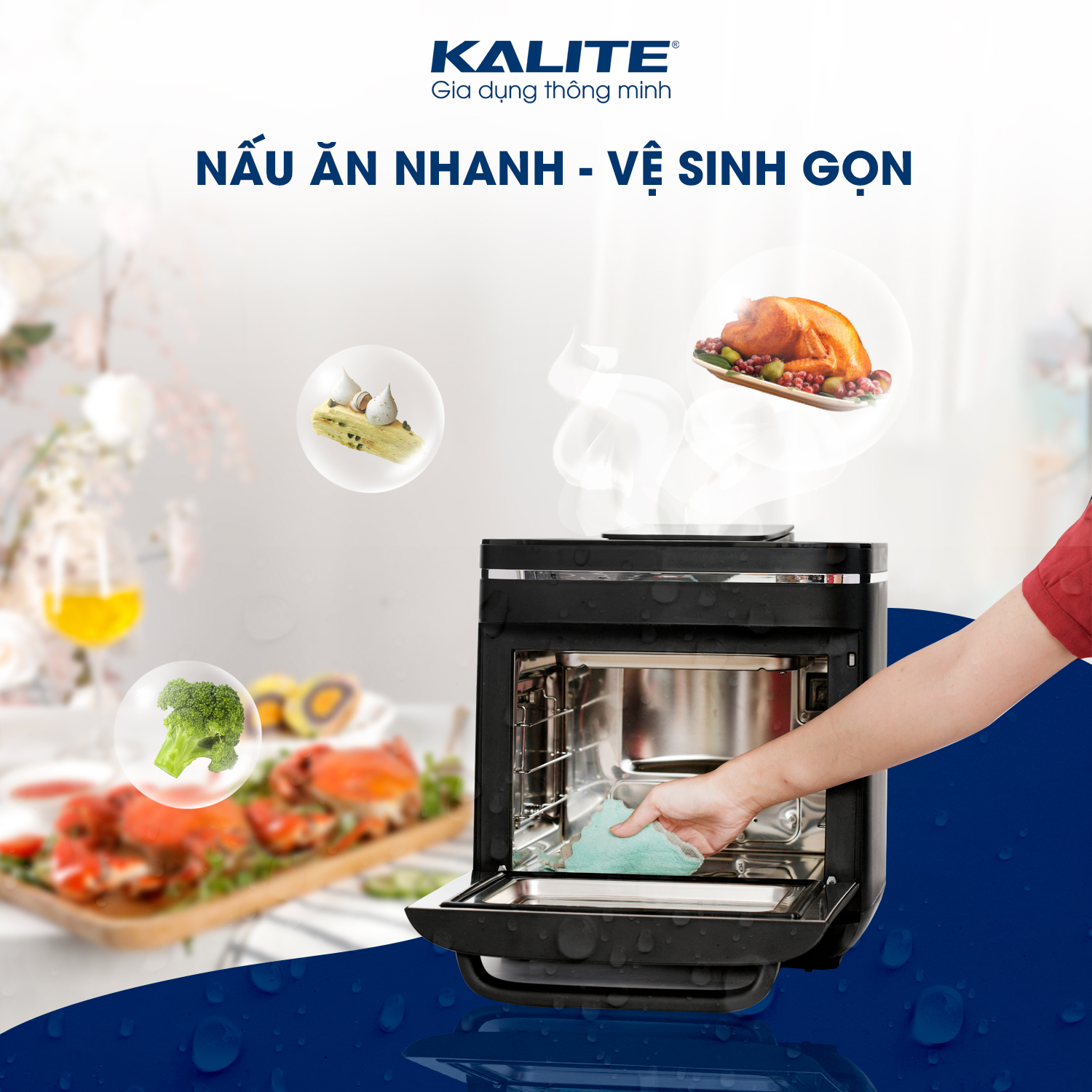 Nồi chiên không dầu đa năng Kalite Steam X. Hàng chính hãng