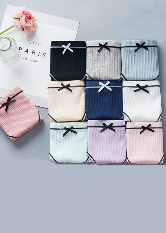 Combo 5 quần lót nữ đính nơ chất cotton cao cấp kháng khuẩn thấm hút mồ hôi QL03