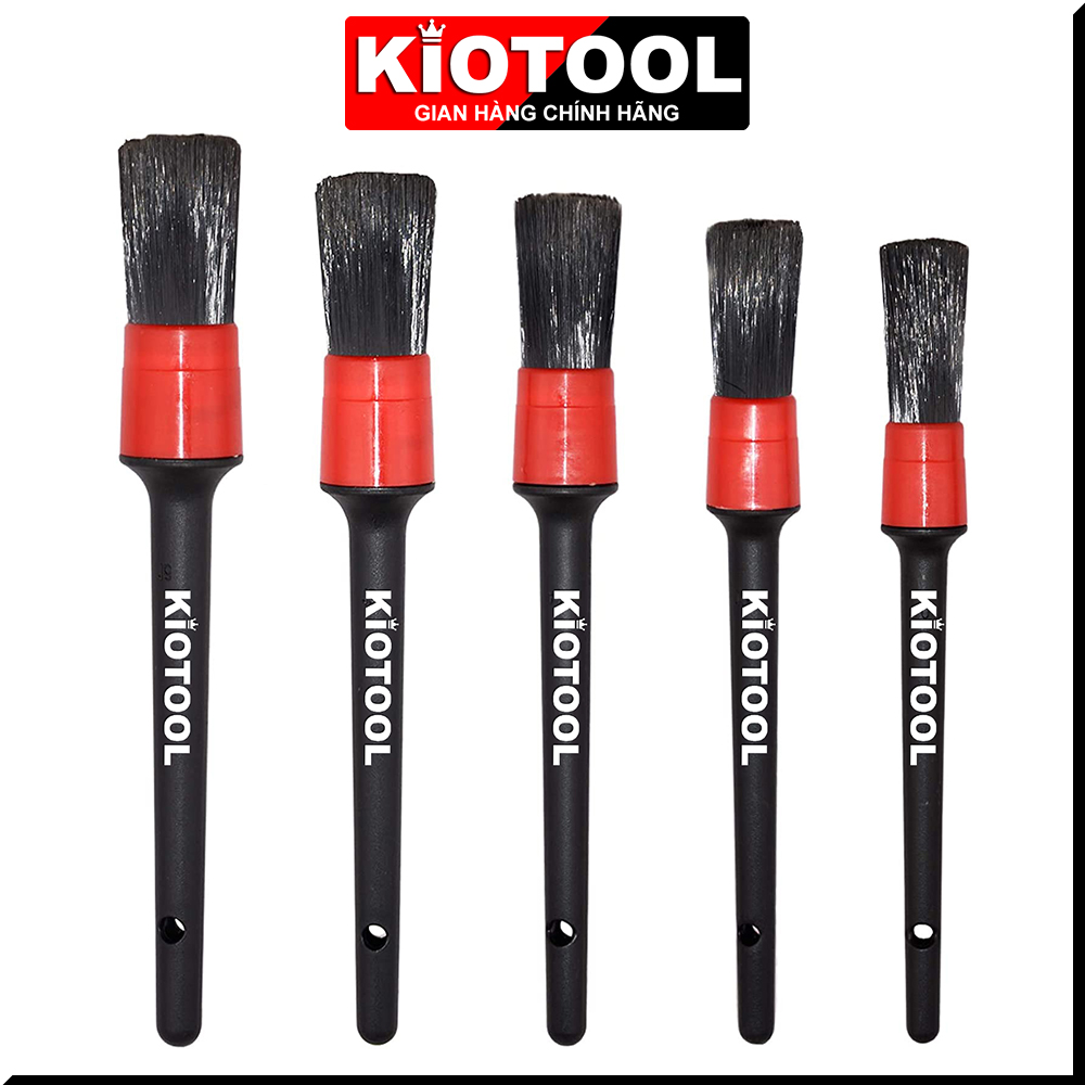Bộ 5 chổi cọ vệ sinh ô tô xe máy đa năng Kiotool cọ rửa khoang máy nội thất mâm nốp
