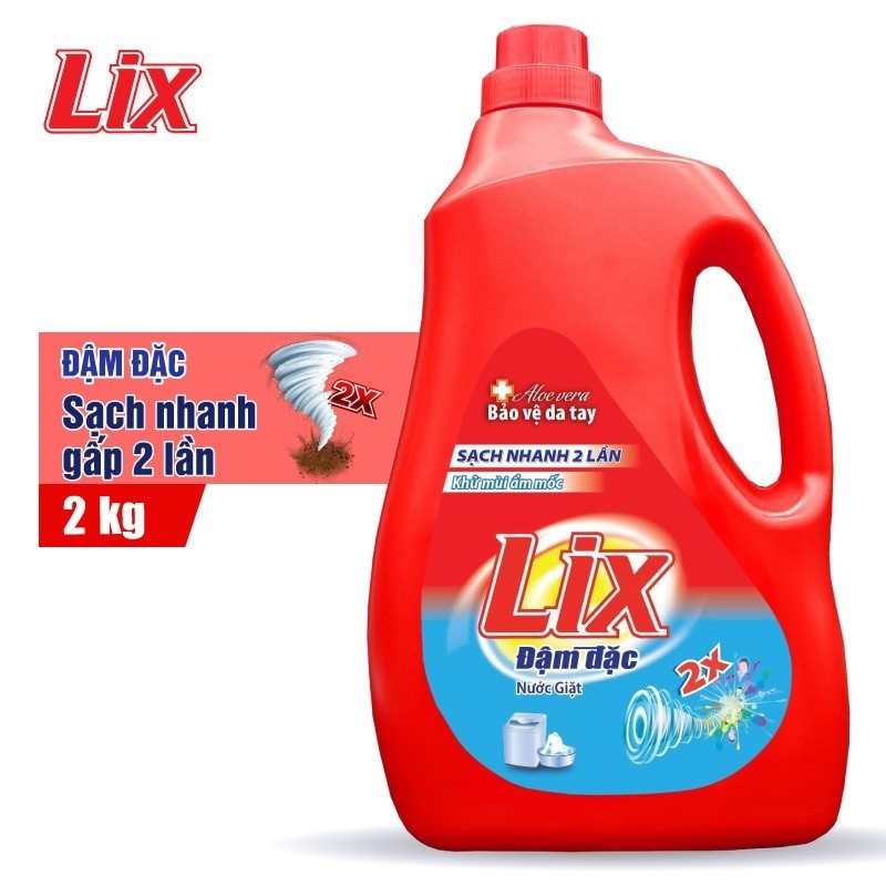 COMBO 2 Chai nước giặt Lix đậm đặc hương hoa (2 chai x 2kg) NG201