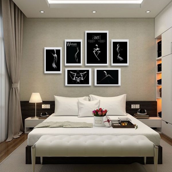 Bộ 6 Tranh Nghệ Thuật Vẻ Đẹp Phụ Nữ Canvas Có Viền W1156