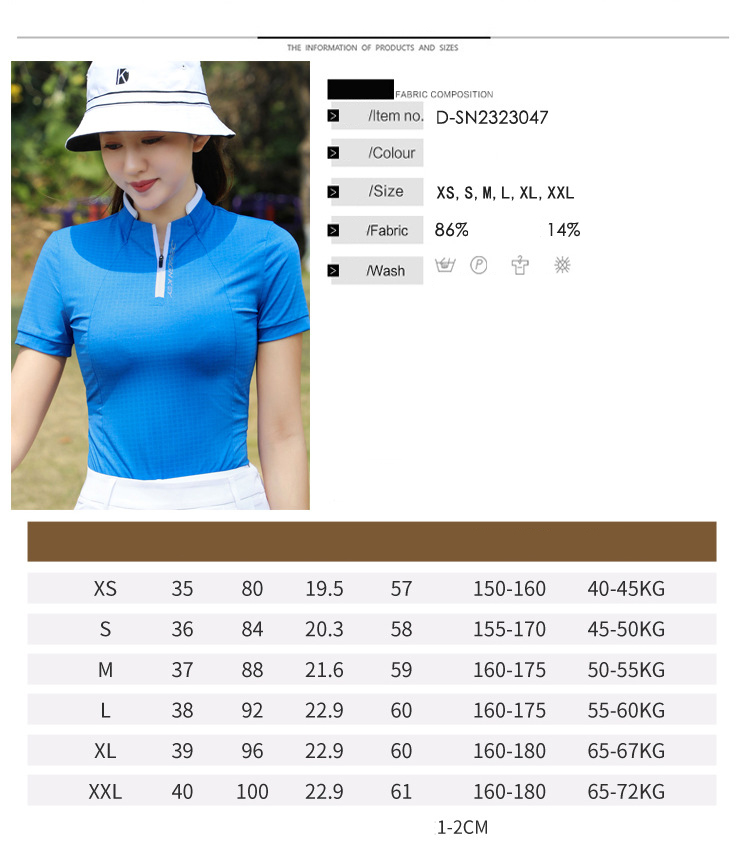 Fullset golf nữ DKGOLF D-SN23047-D-KN23070 - Set thể thao xanh trắng hòa nhã, chất liệu vải thun thoáng mát, thấm hút mồ hôi cực tốt