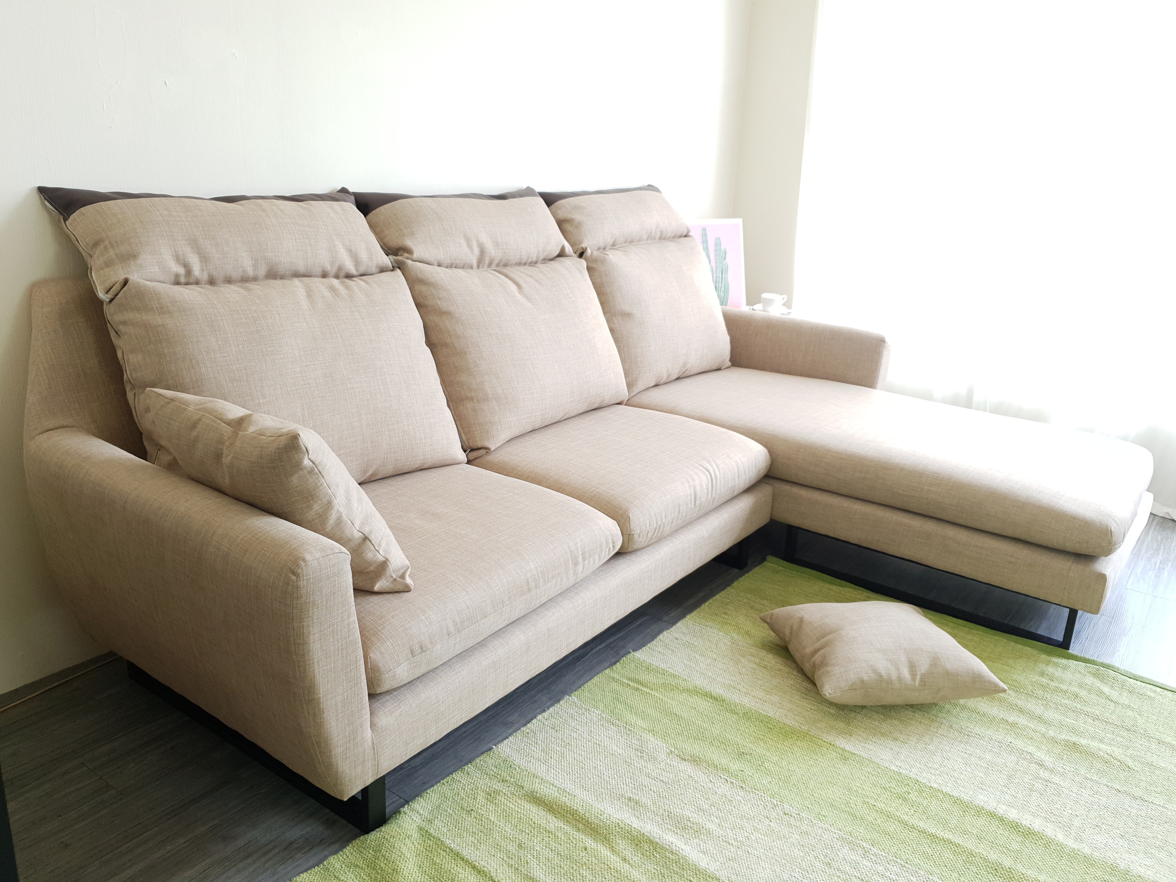 Sofa bed góc L Juno sofa màu xám, kem