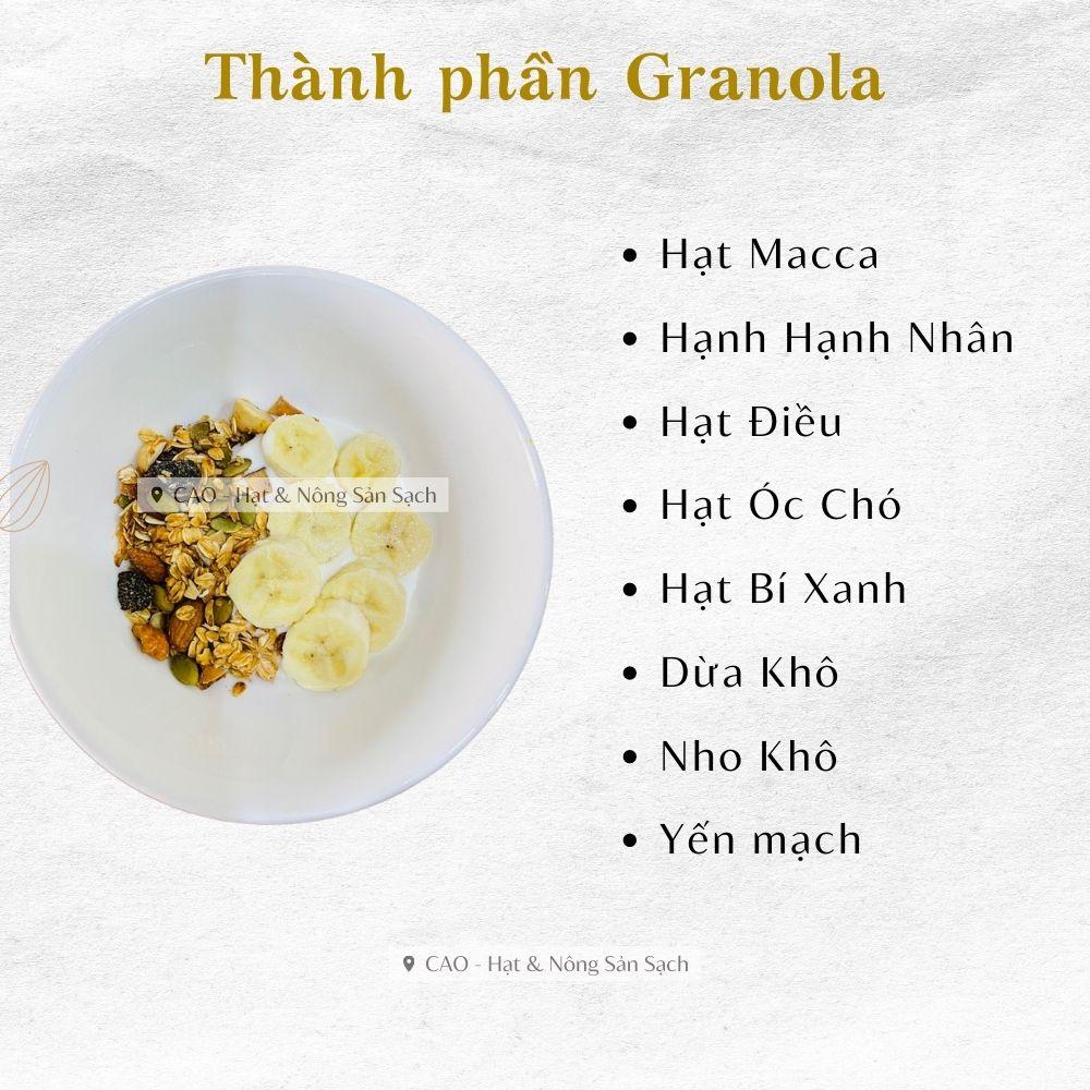 [500GR] Granola siêu hạt CAO FOOD - Ngũ cốc hạt nướng mật ong dinh dưỡng, healthy, keto, ăn kiêng, ăn chay,...