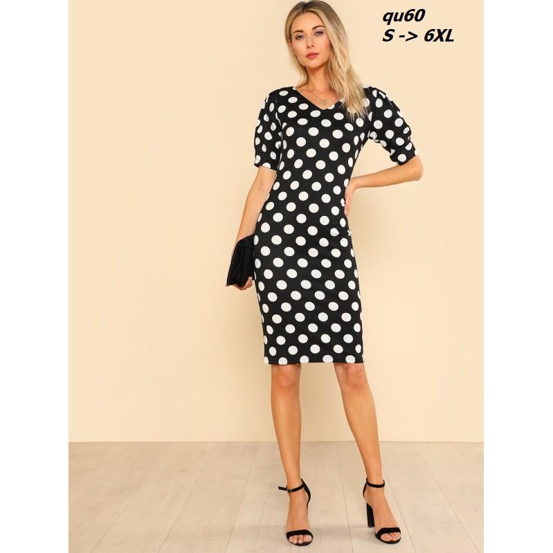 ĐẦM ÔM BODY DỰ TIỆC CHẤM BI DRESS89