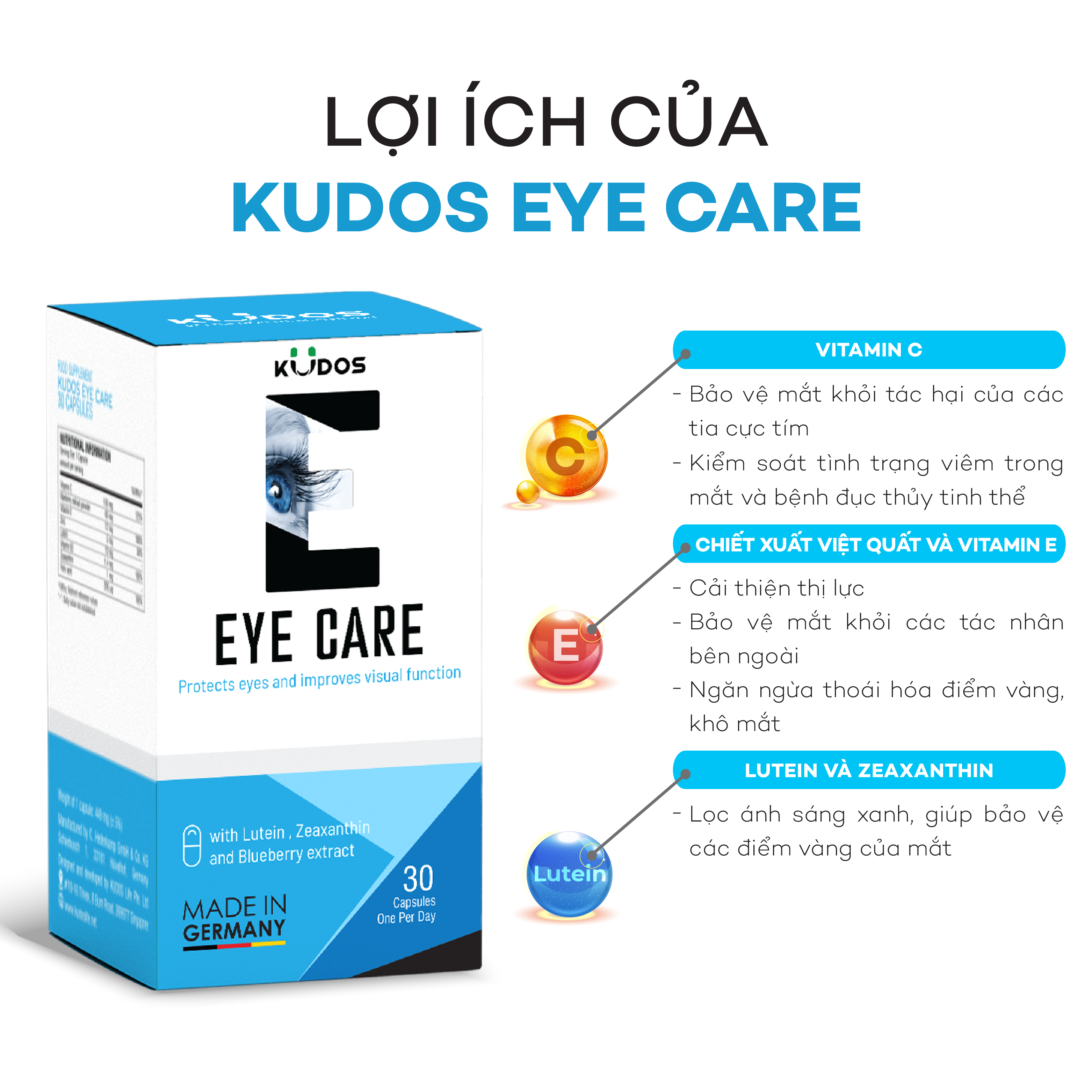 Viên Nang Bổ Mắt KUDOS EYE CARE (Hộp 30 Viên)