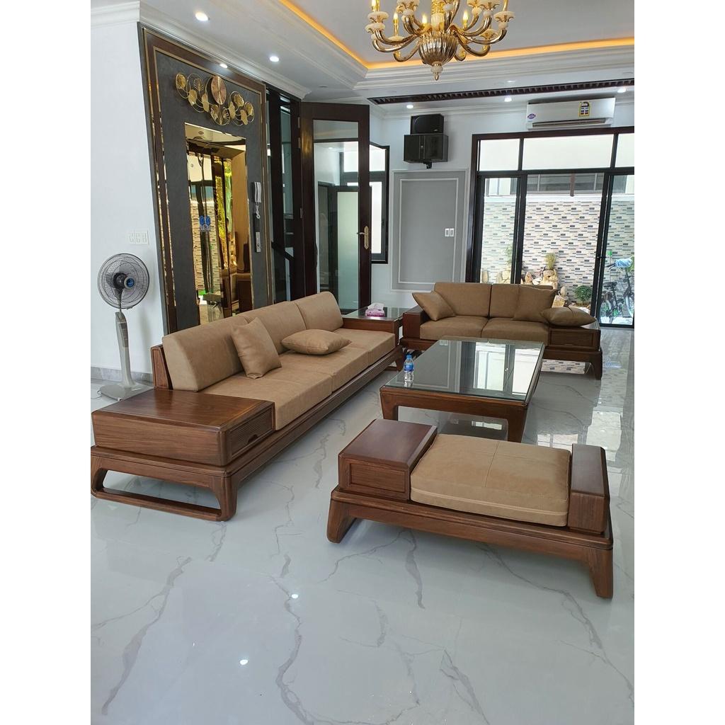 Bộ Sofa Phòng Khách Gỗ Tự Nhiên Cao Cấp Đã Bao Gồm Đệm