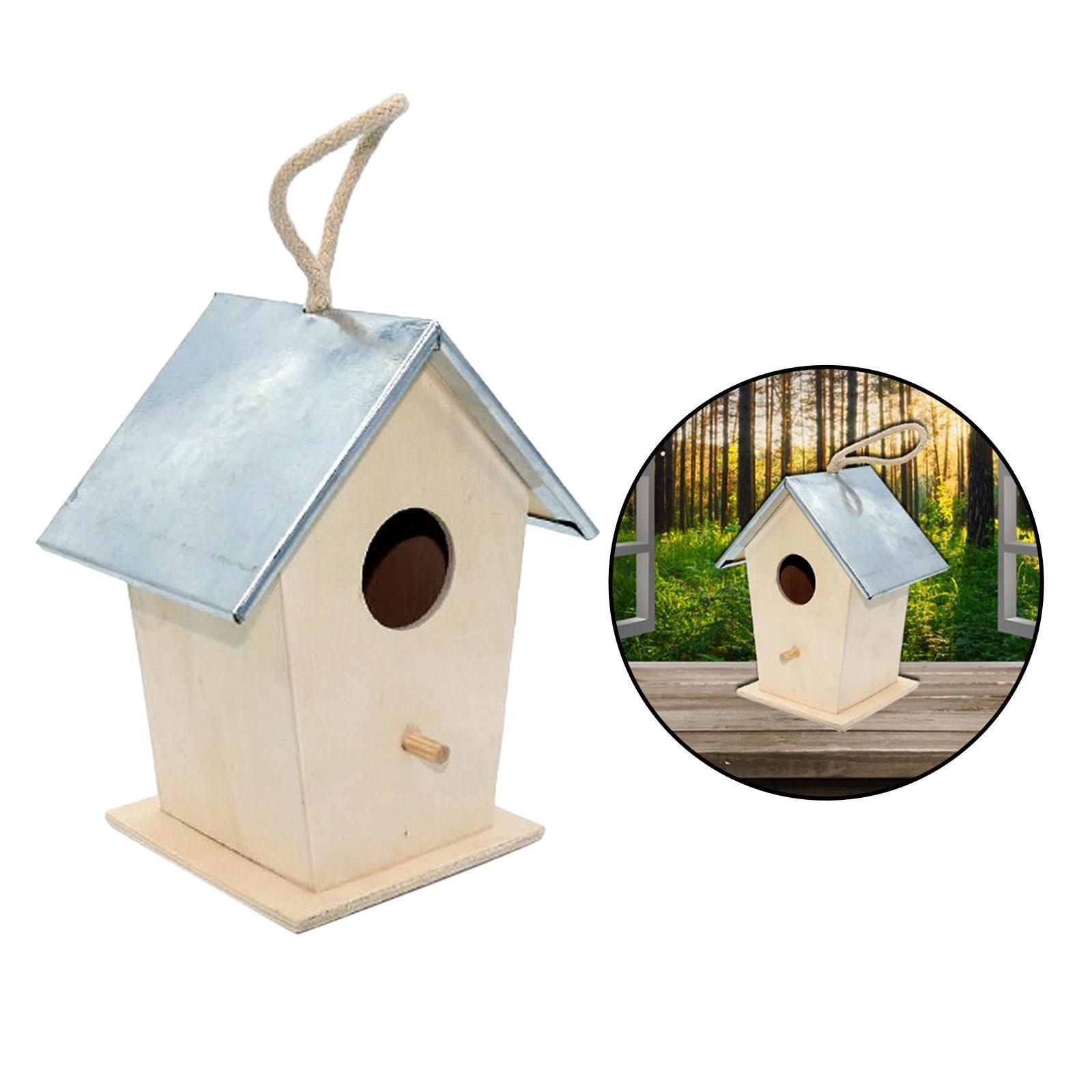 Bird House for Outside/Indoors/Hanging Wooden Mini Birdhouse Garden Terrace