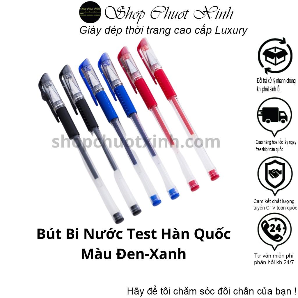 Bút bi nước hàn quốc test hai màu đen - xanh sẵn hàng shopchuotxinh