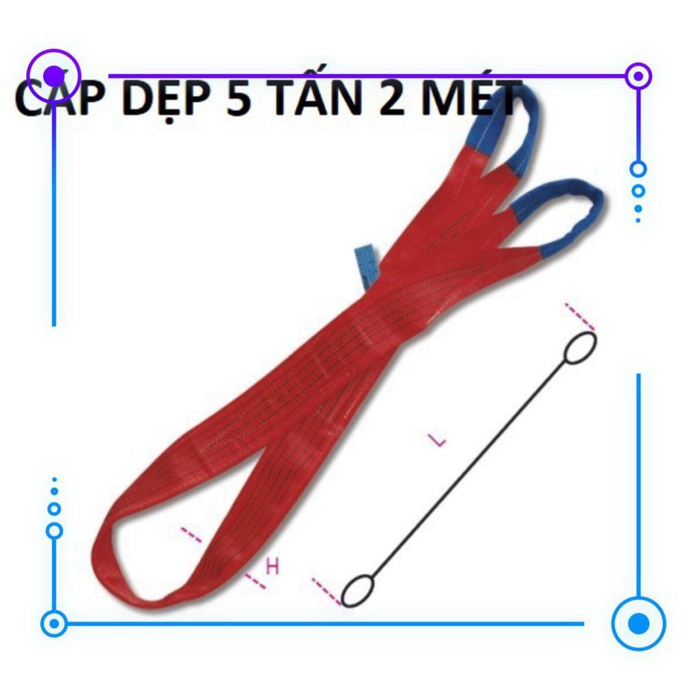 Cáp Vải Cẩu Hàng Bản Dẹp 5 tấn 2 Mét 6:1