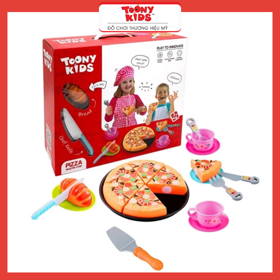 Đồ Chơi Nấu Ăn Bộ Pizza TOONYKIDS - Đồ Chơi Nhà Bếp Cho Bé - Pizza Master Chef TN134