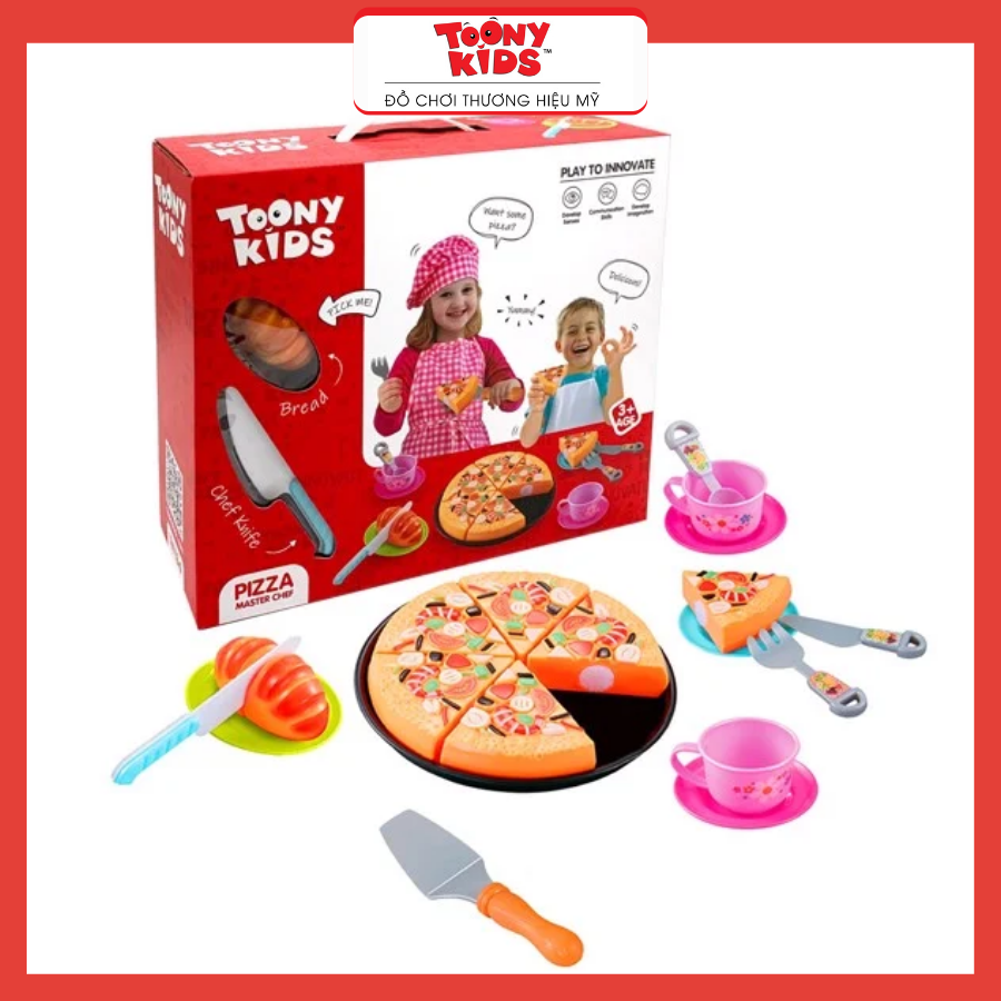 Đồ Chơi Nấu Ăn Bộ Pizza TOONYKIDS - Đồ Chơi Nhà Bếp Cho Bé - Pizza Master Chef TN134