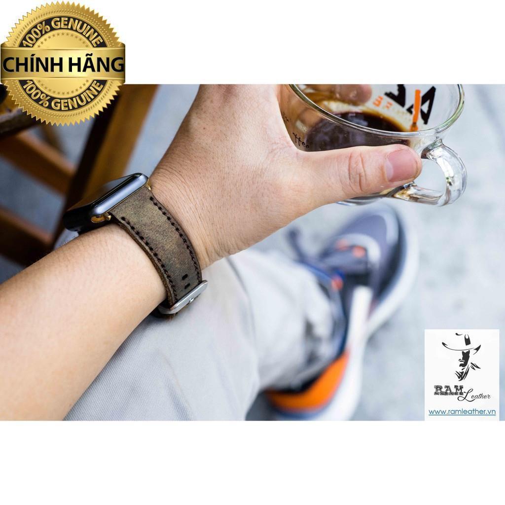 DÂY ĐỒNG HỒ DA SÁP NGHỆ THUẬT DÀNH CHO APPLE WATCH - CHÍNH HÃNG RAM LEATHER .