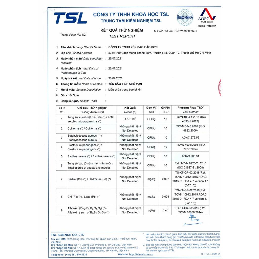 Tổ Yến Tinh Chế Vụn Tròn - Hộp 100gr - Bảo Sơn True Nest