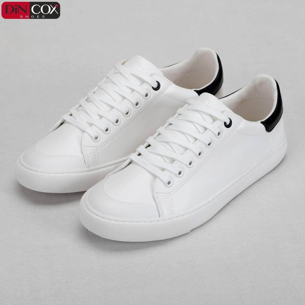 Giày Sneaker Da Nam DINCOX C13 Cách Điệu Sáng Tạo White/Black